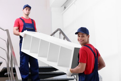 Customer placing items into a storage unit