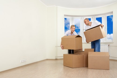 Sevenkings local removals team preparing moving boxes